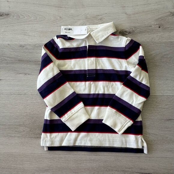 Janie and Jack Striped Rugby Shirt Merchant Marine Stripe 2T NWT - Picture 2 of 4